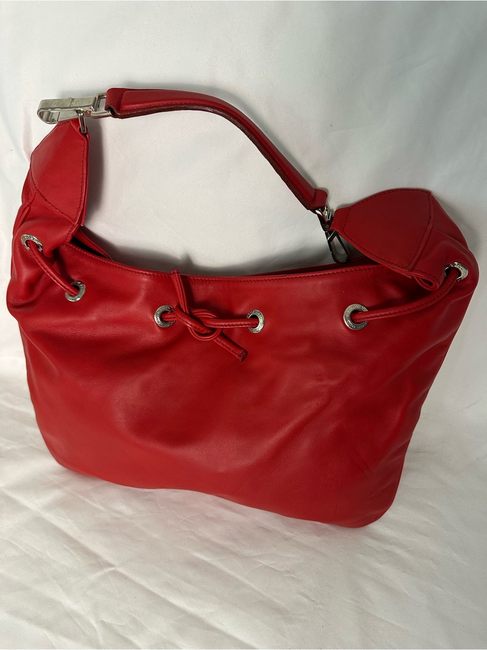 Tosca Blu Red Split Leather Hobo Shoulder Bag Italy New Without Tags